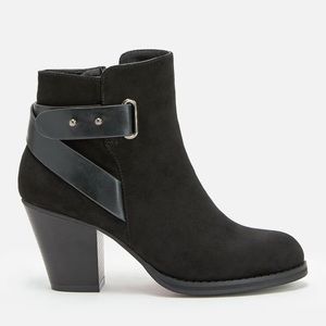 Black JustFab Halina Booties with leather accent
